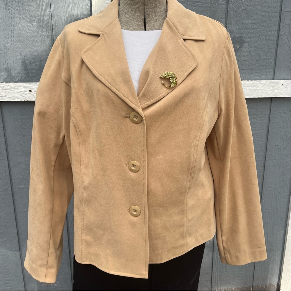 Vintage Requirements Suede Long Sleeve Button Up‎ Blazer Size Large